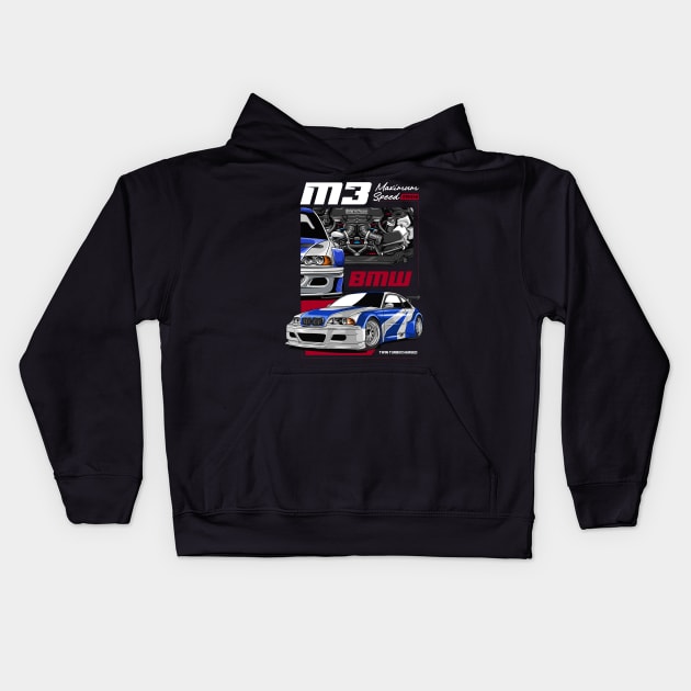 GTR E46 Fan Art Kids Hoodie by Harrisaputra